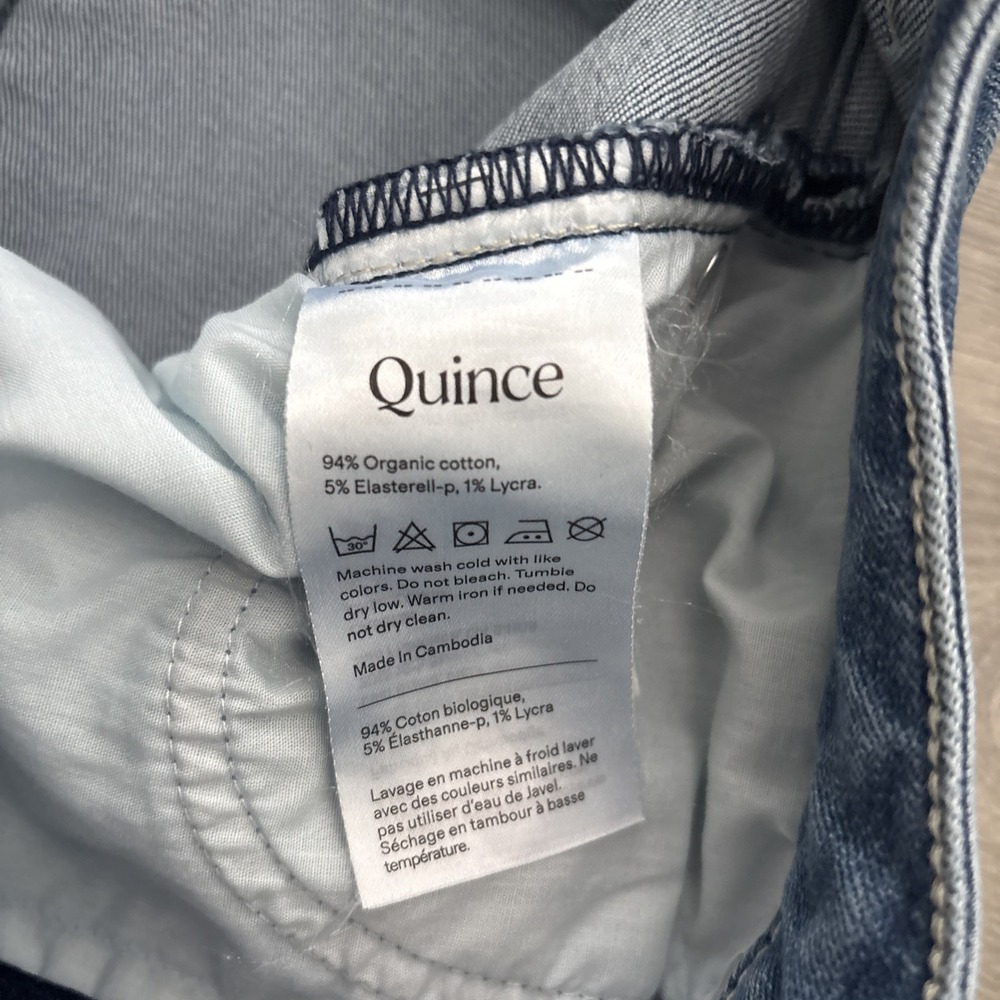 Quince Women Luna Stretch Wide Leg Jeans Seaside Blue size 30 NWT - Picture 10 of 10